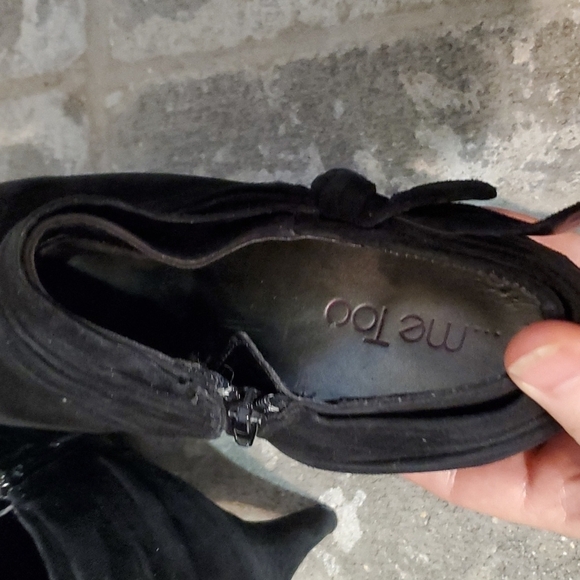 Me Too Black Heels Size 8 Leather Uppers Suade Feel Shoes Womens - Picture 7 of 12